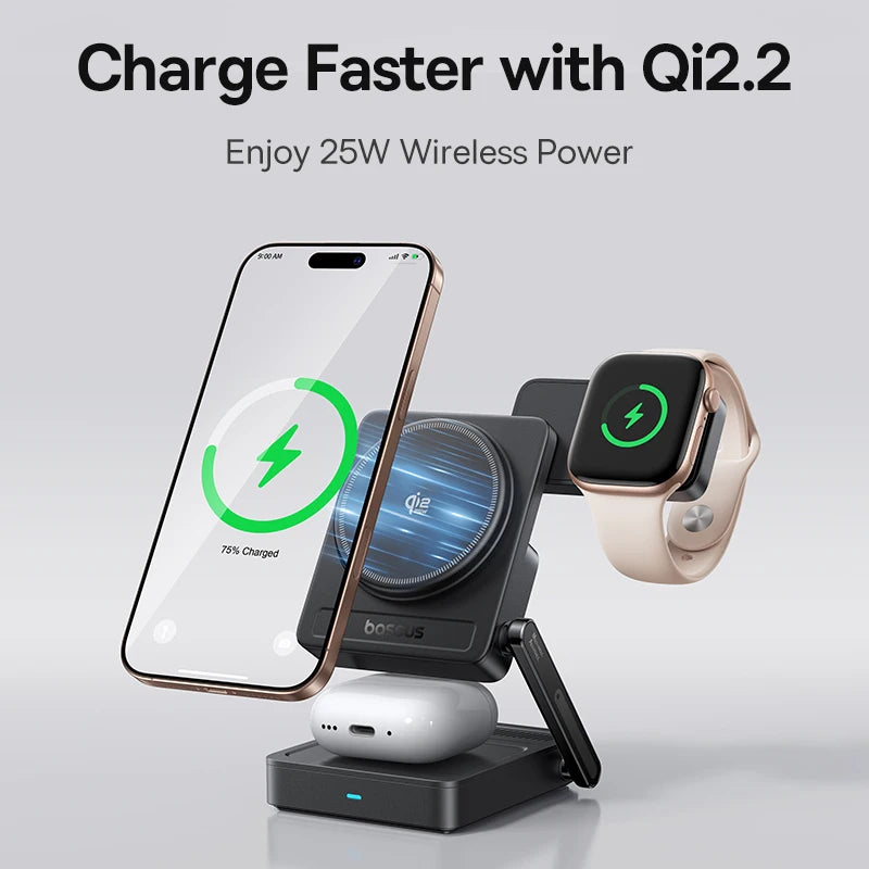 Baseus PicoGo AF21 3-in-1 Qi2.2 25/35/45W Magnetic Wireless Charger