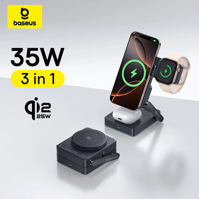 Baseus PicoGo AF21 3-in-1 Qi2.2 25/35/45W Magnetic Wireless Charger
